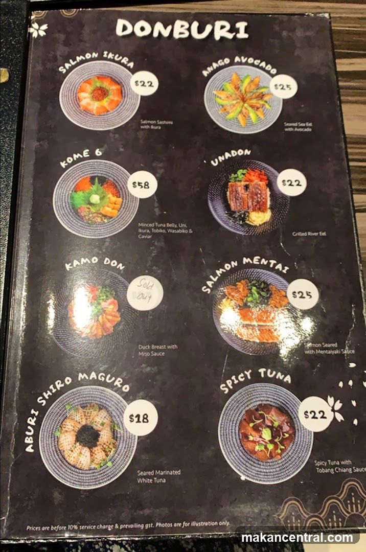 Donburi Menu
