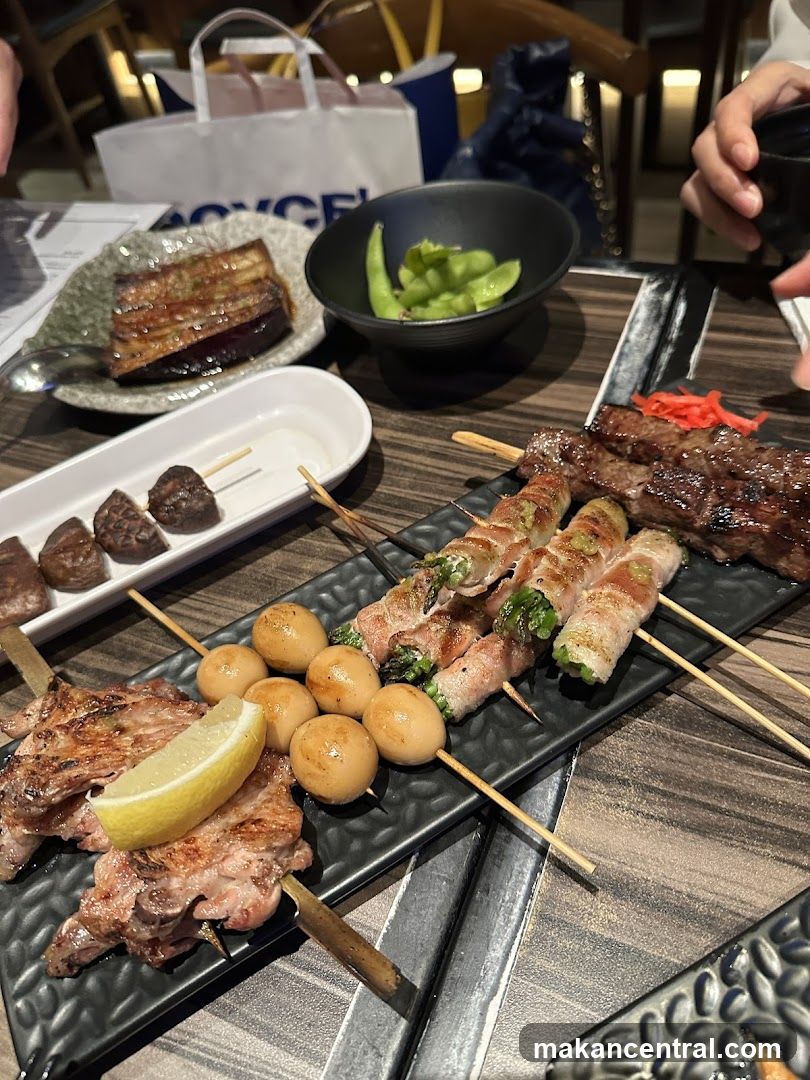 Dining Table with Japanese Grilled Dishes
