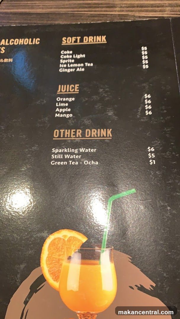 Soft Drink and Juice Menu