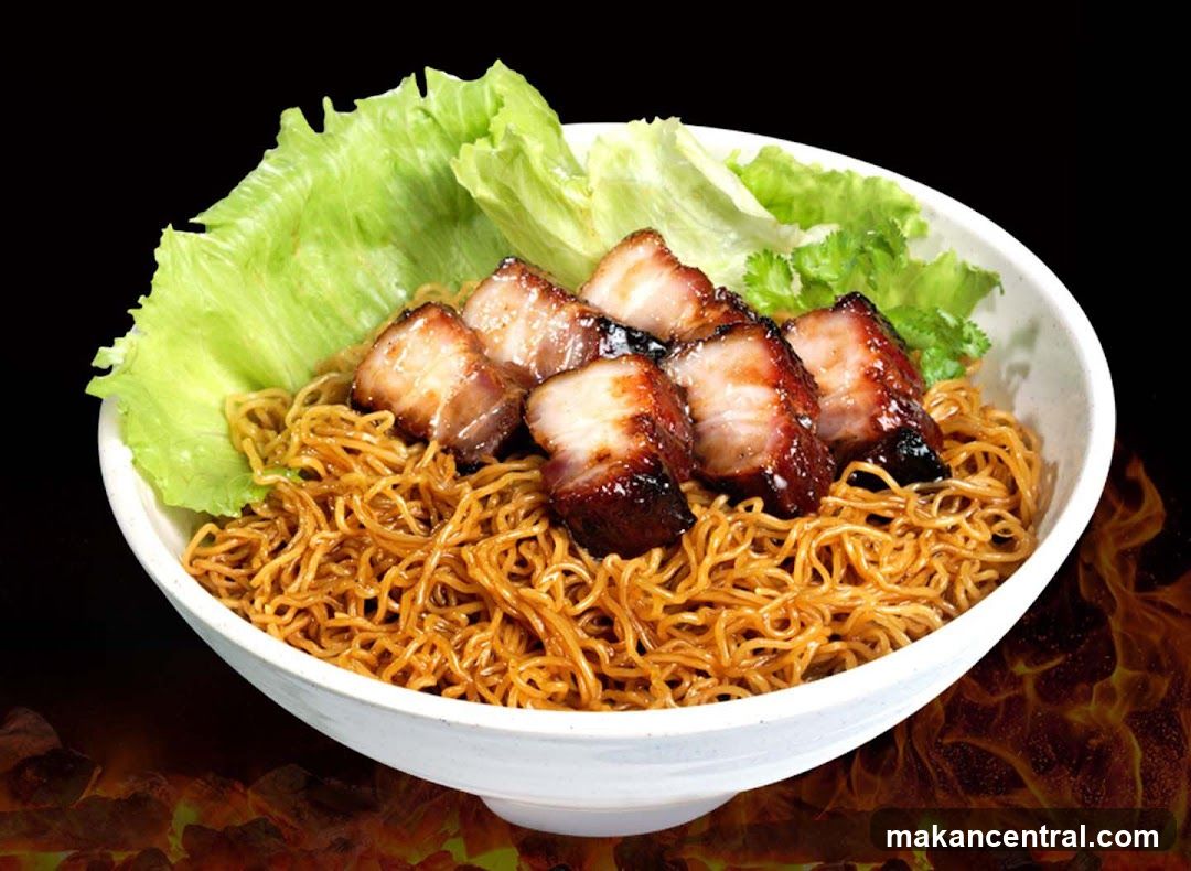Noodles with Pork and Lettuce