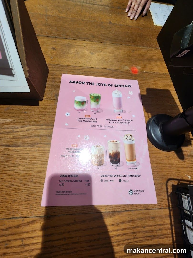 Spring Menu Flyer on Wooden Table