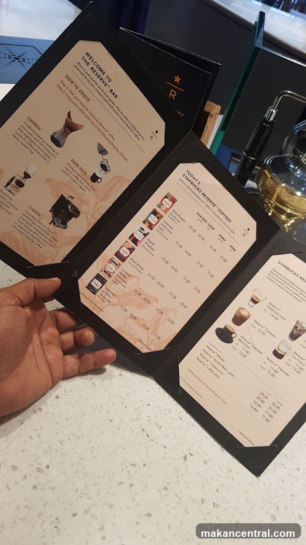 Starbucks Reserve Bar Menu