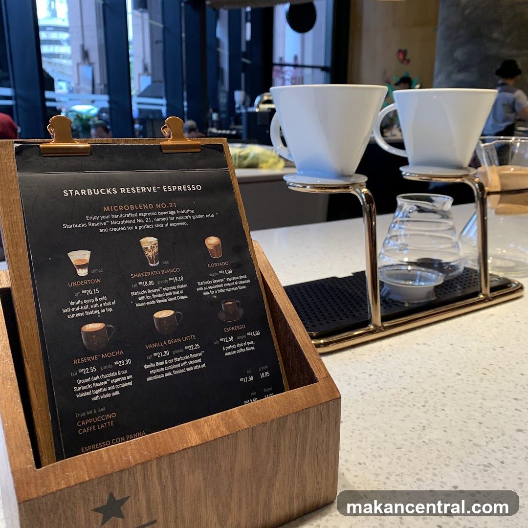 Starbucks Reserve Espresso Menu