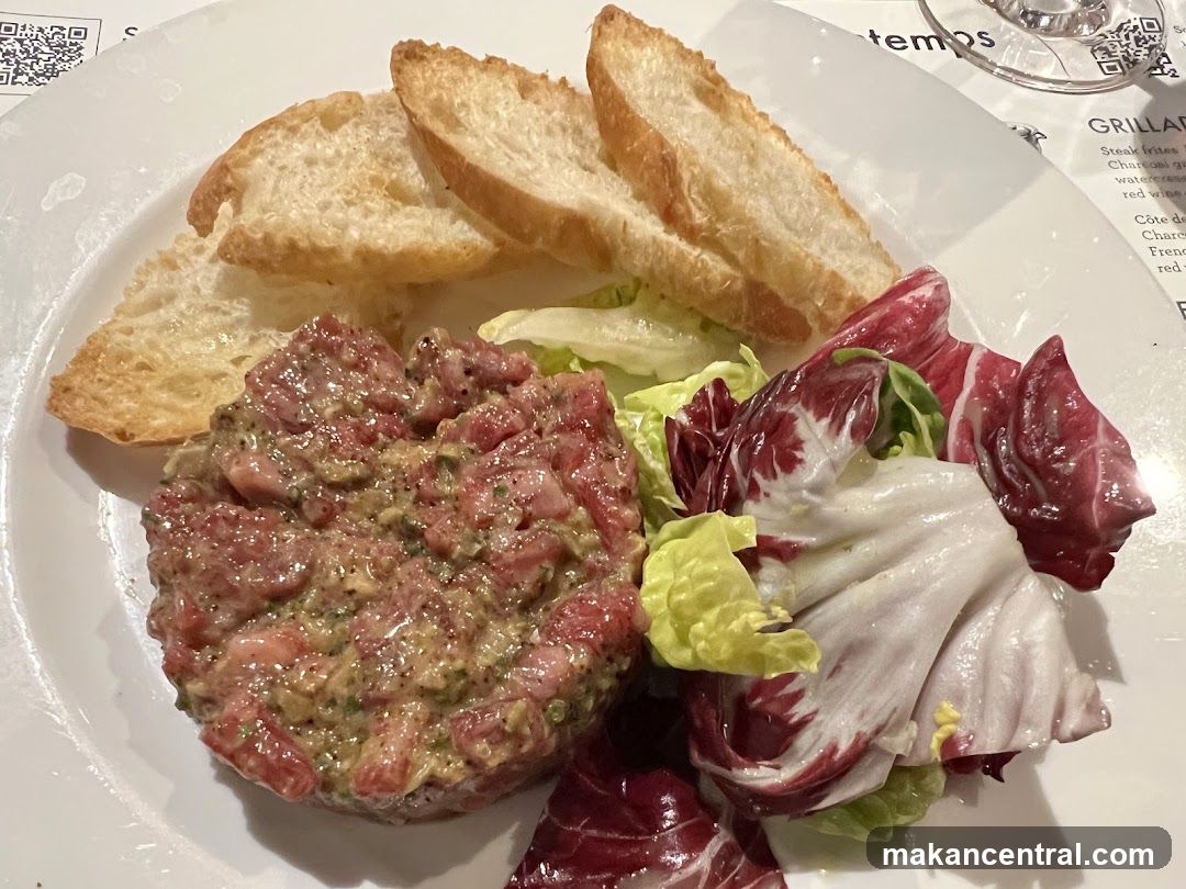 Steak Tartare with Bread and Salad