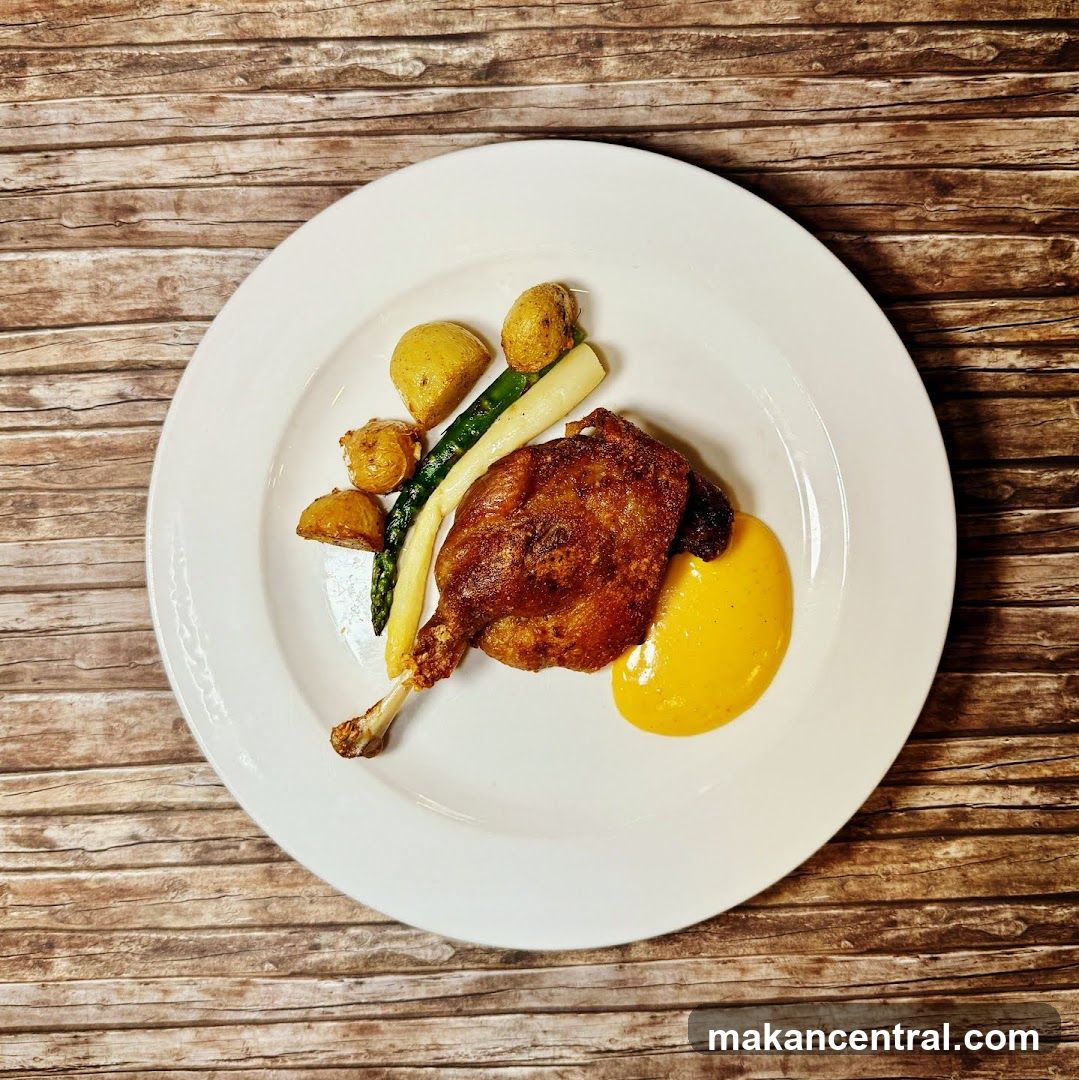 Food Plate on Wooden Surface