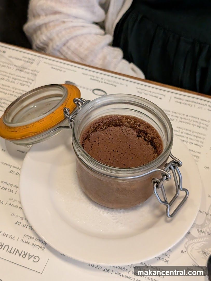 Chocolate dessert in glass jar