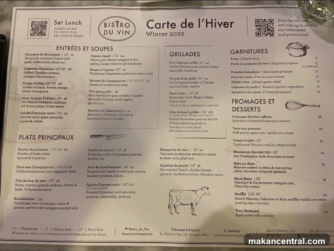 Bistro du Vin Winter 2022 Menu