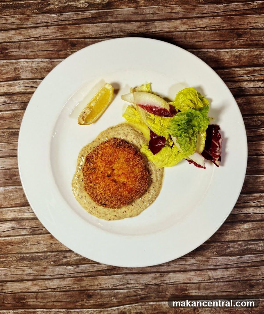 Food Plate on Wooden Surface