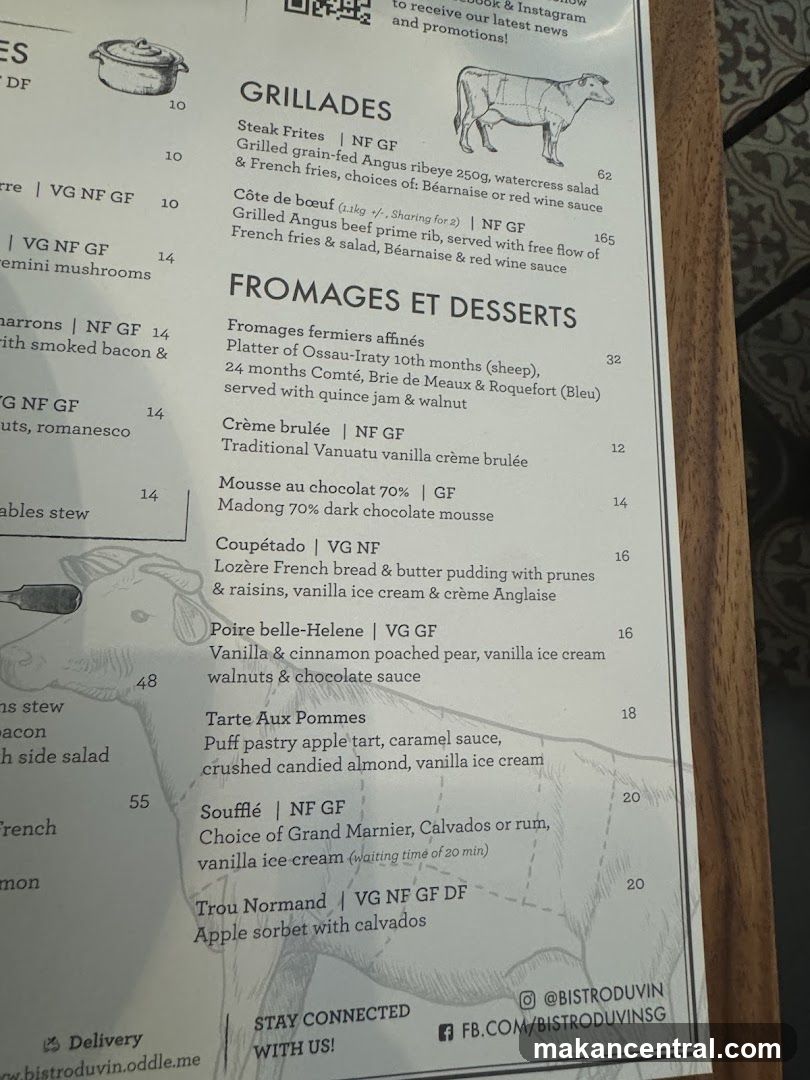 Bistro Du Vin Menu Section