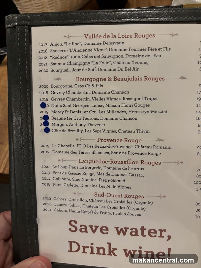 Wine Menu