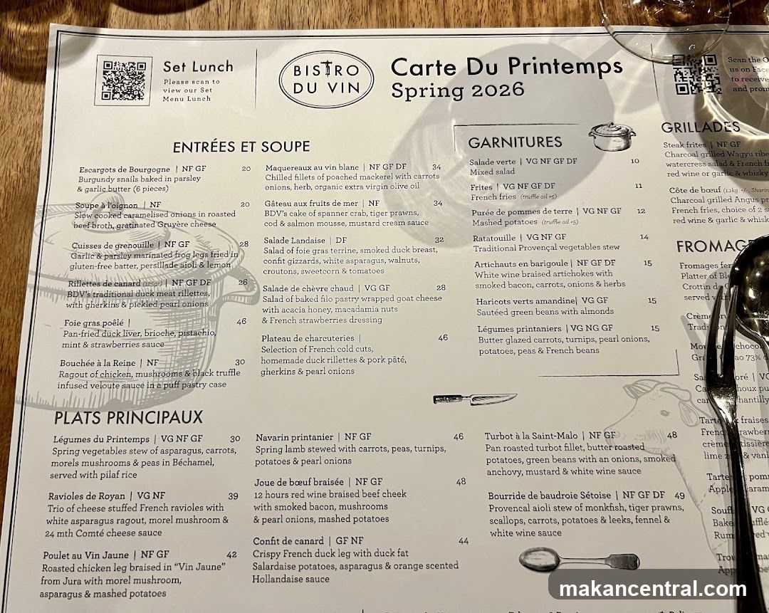 Bistro du Vin Spring 2026 Menu