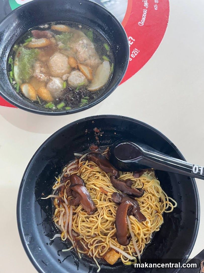 Food served in black bowls
