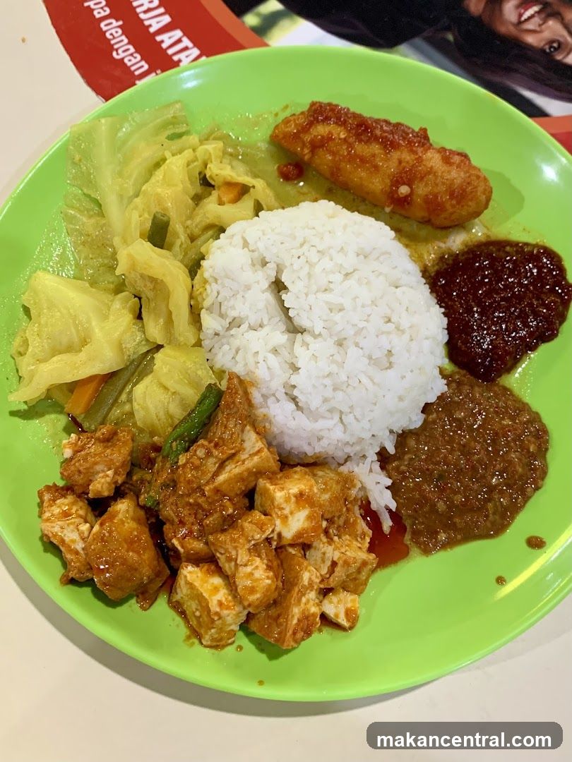 Food Plate on Green Surface