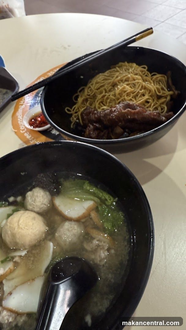 Food at a dining table