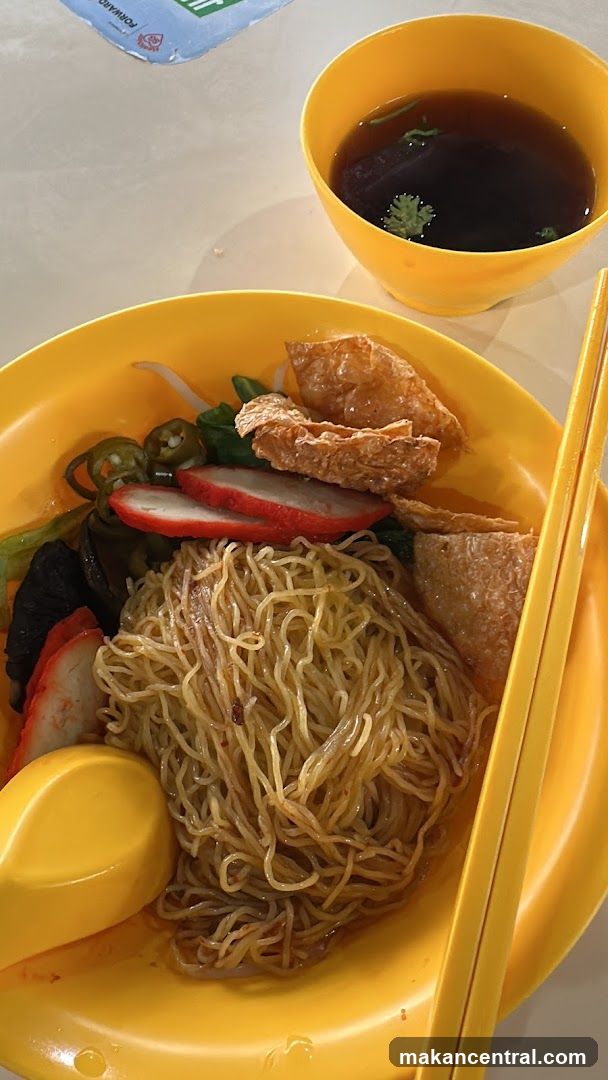 Food served in yellow plasticware