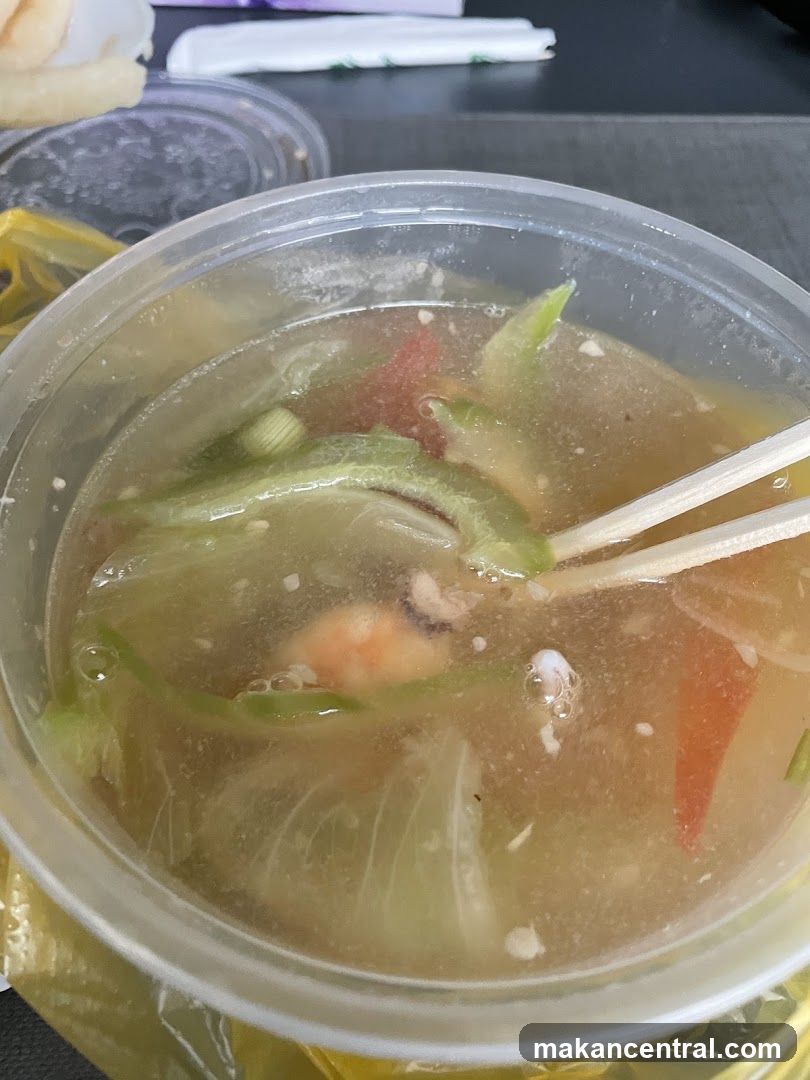 Takeout Soup in Plastic Container