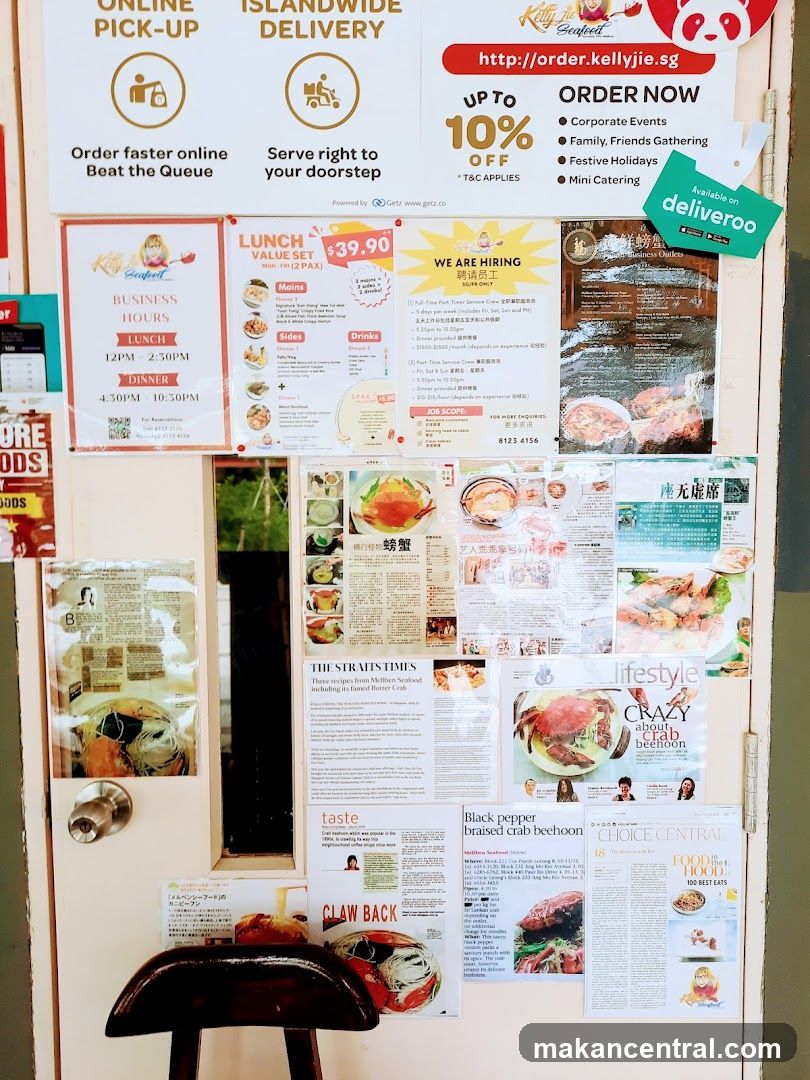 Restaurant Front Door with Advertisements