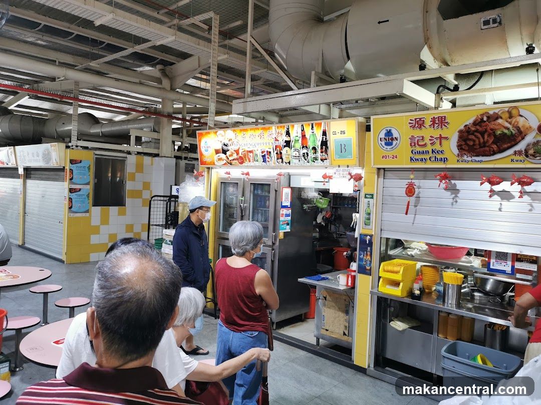 Food court interior with vendors and customers