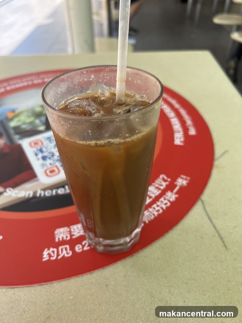 Iced beverage on table