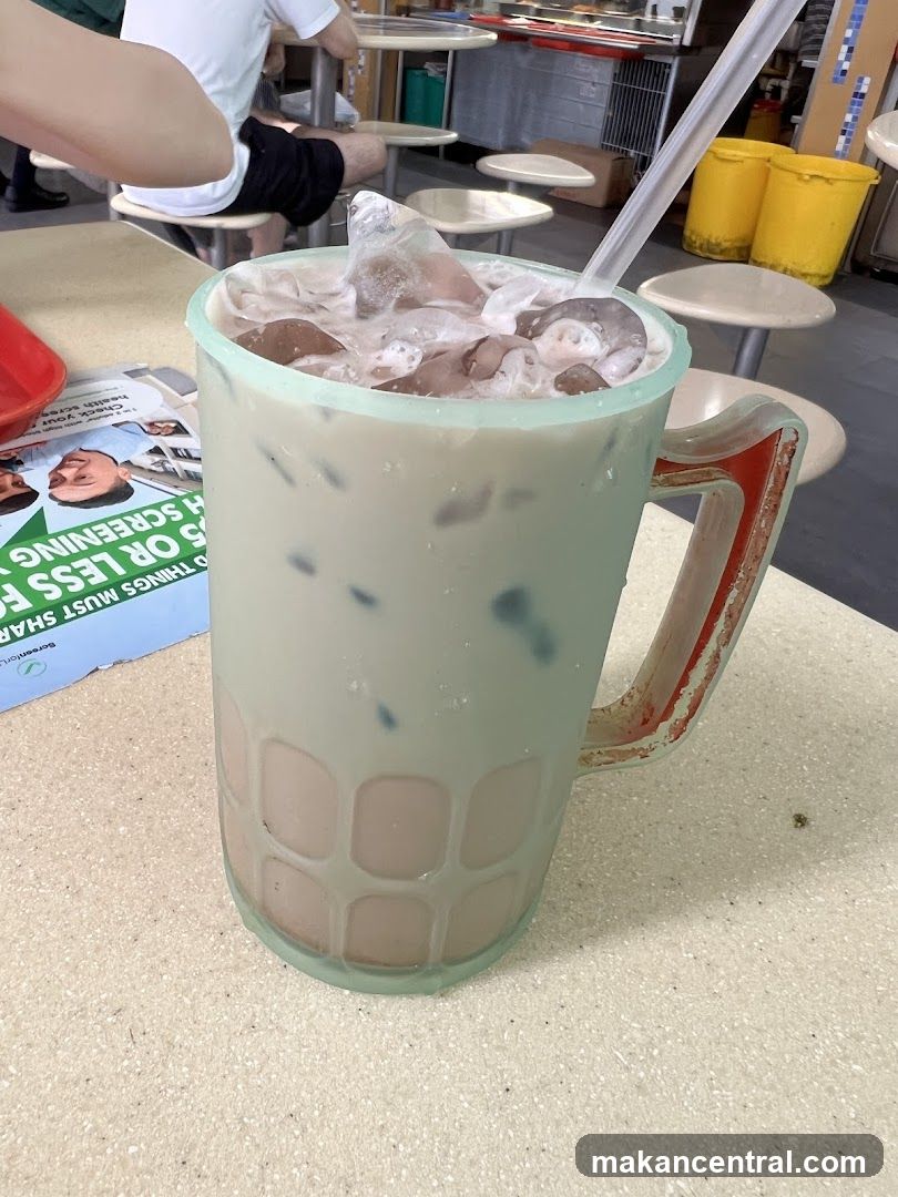 Iced beverage at food stall