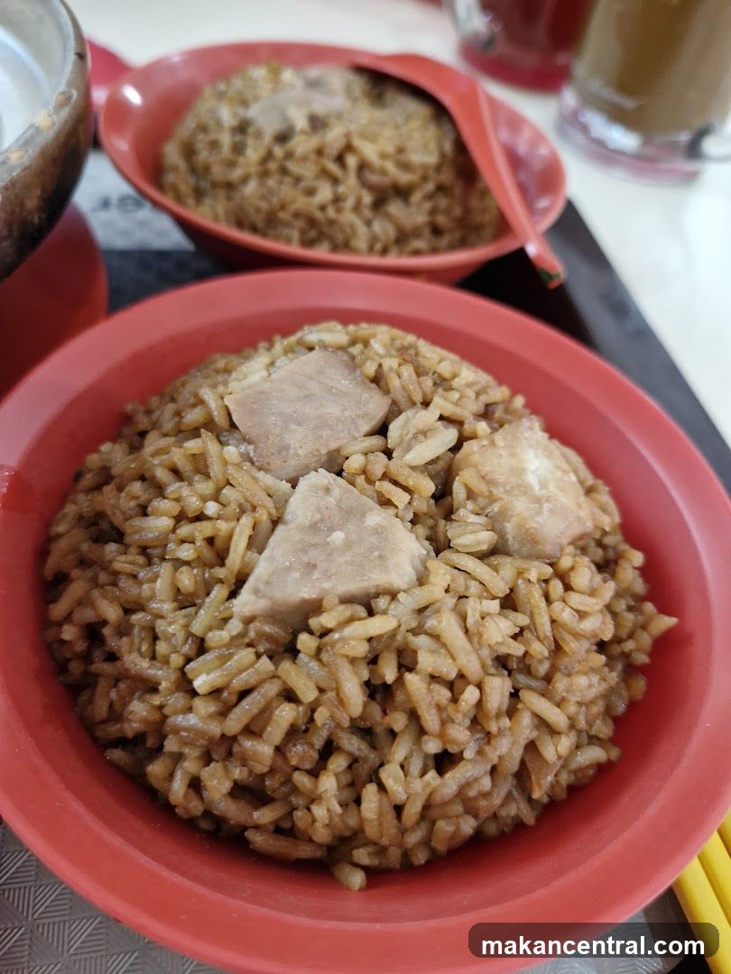 Rice dish in red bowl