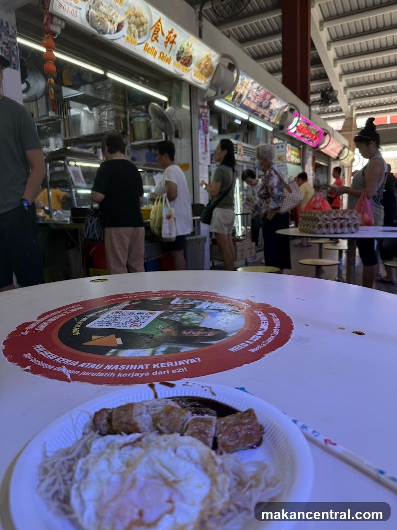 Food stall interior with customers