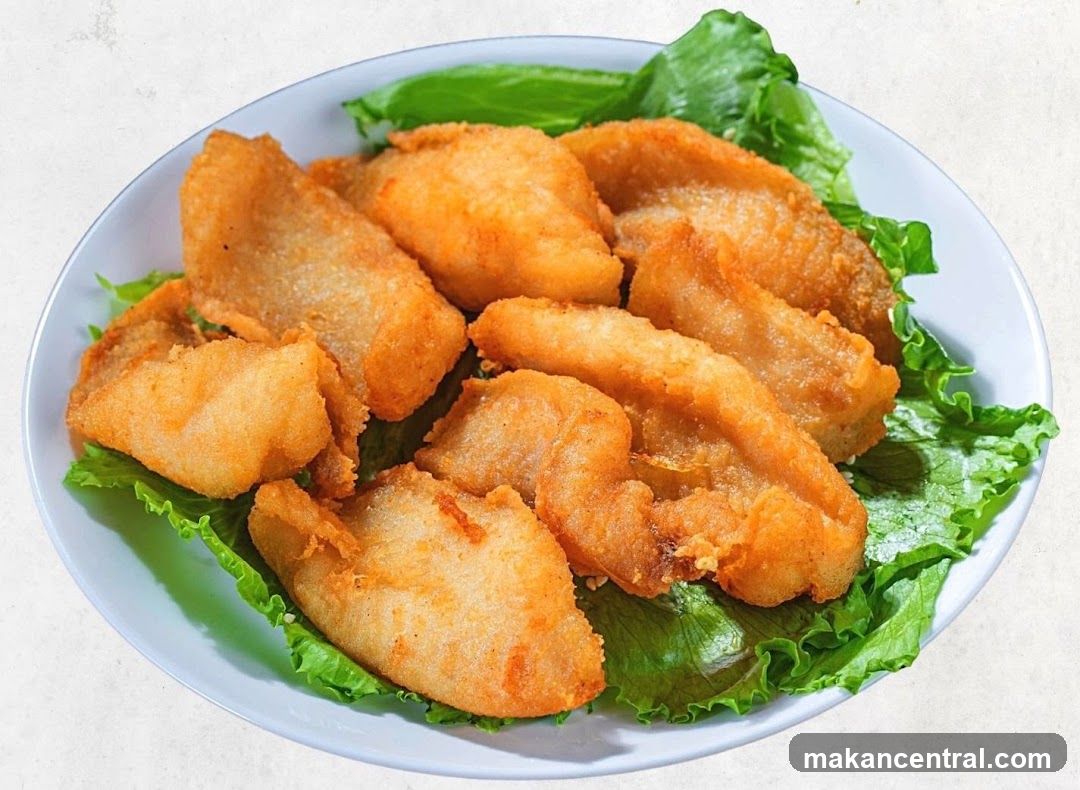 Fried Fish Pieces on Lettuce