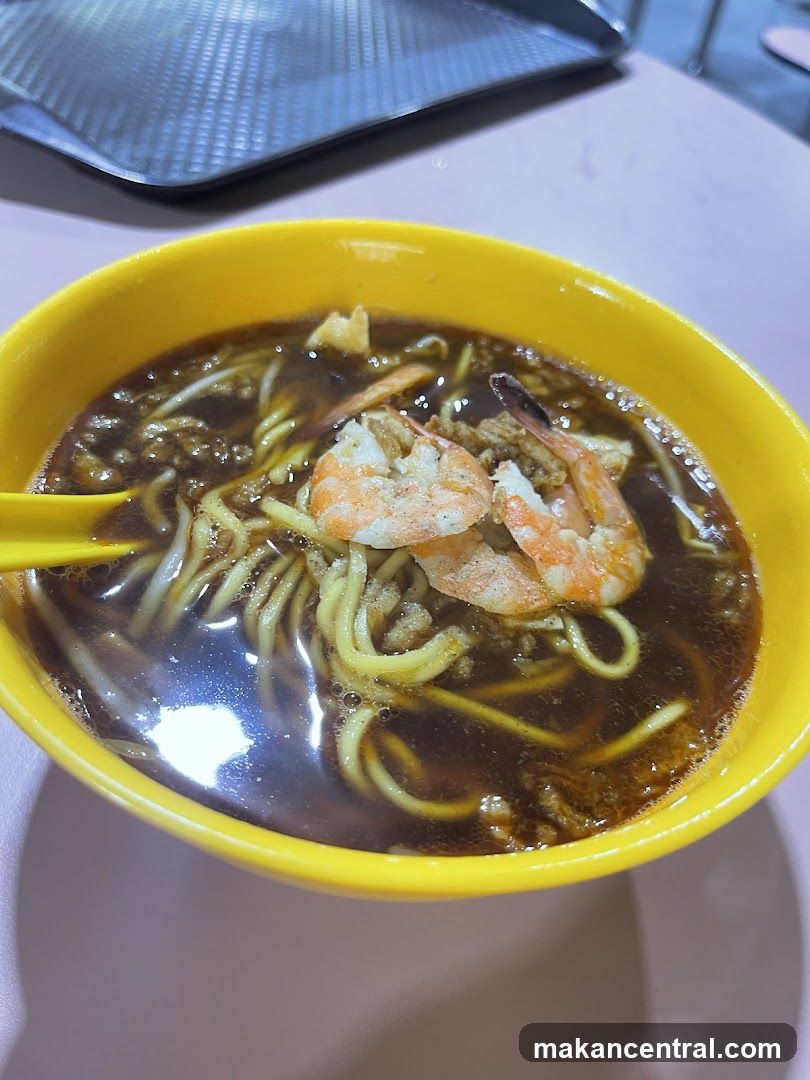 Noodle Soup in Yellow Bowl