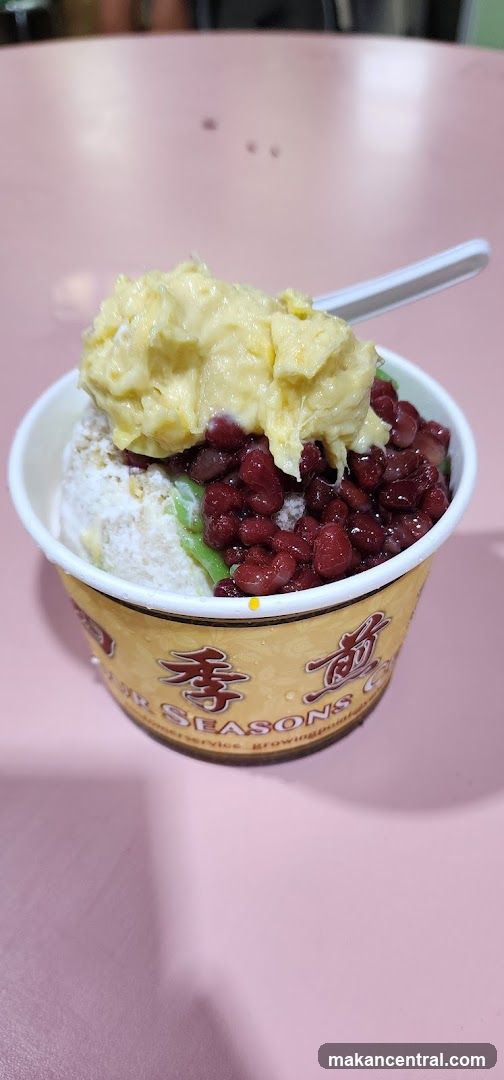 Ice cream dessert with toppings