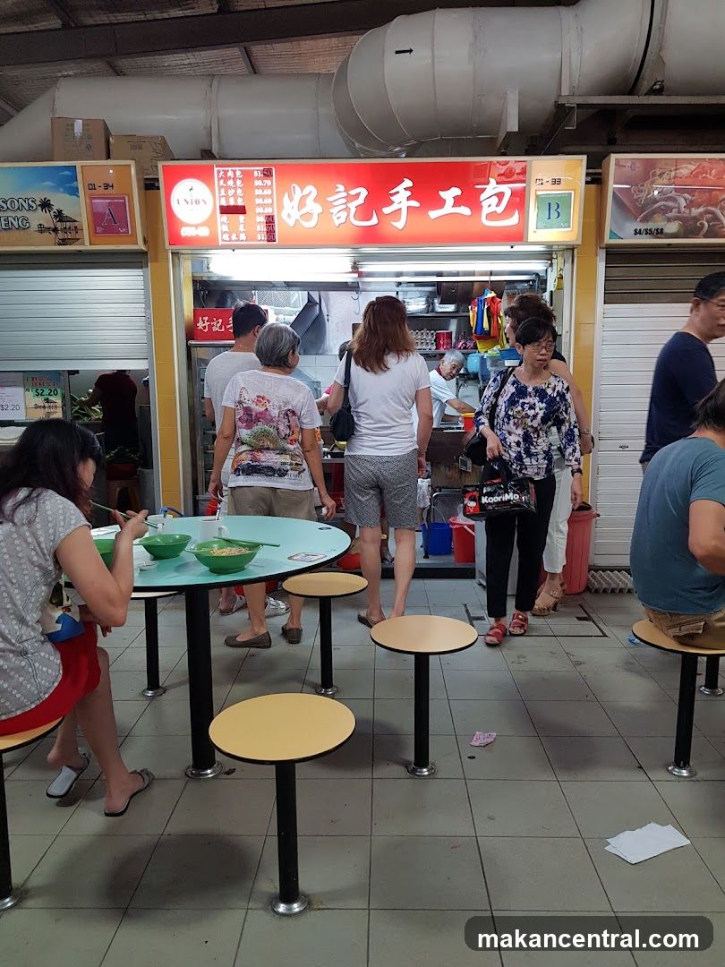 Food stall interior with customers