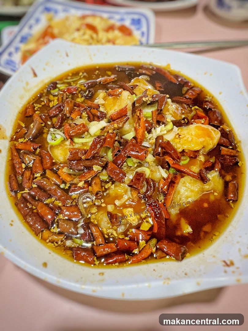 Food dish in restaurant setting