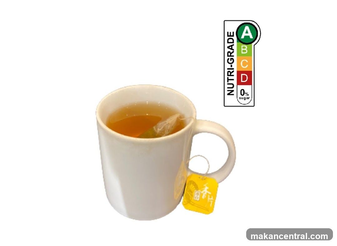 Tea in mug with Nutri-Grade label