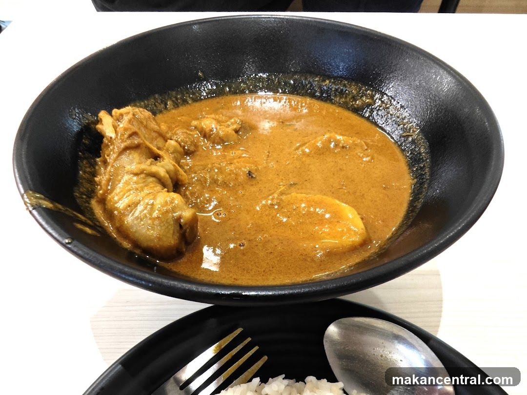 Food served in a black bowl