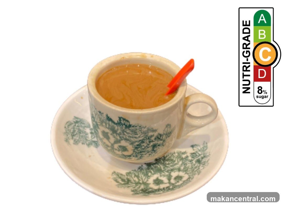 Cup of beverage with sugar content label