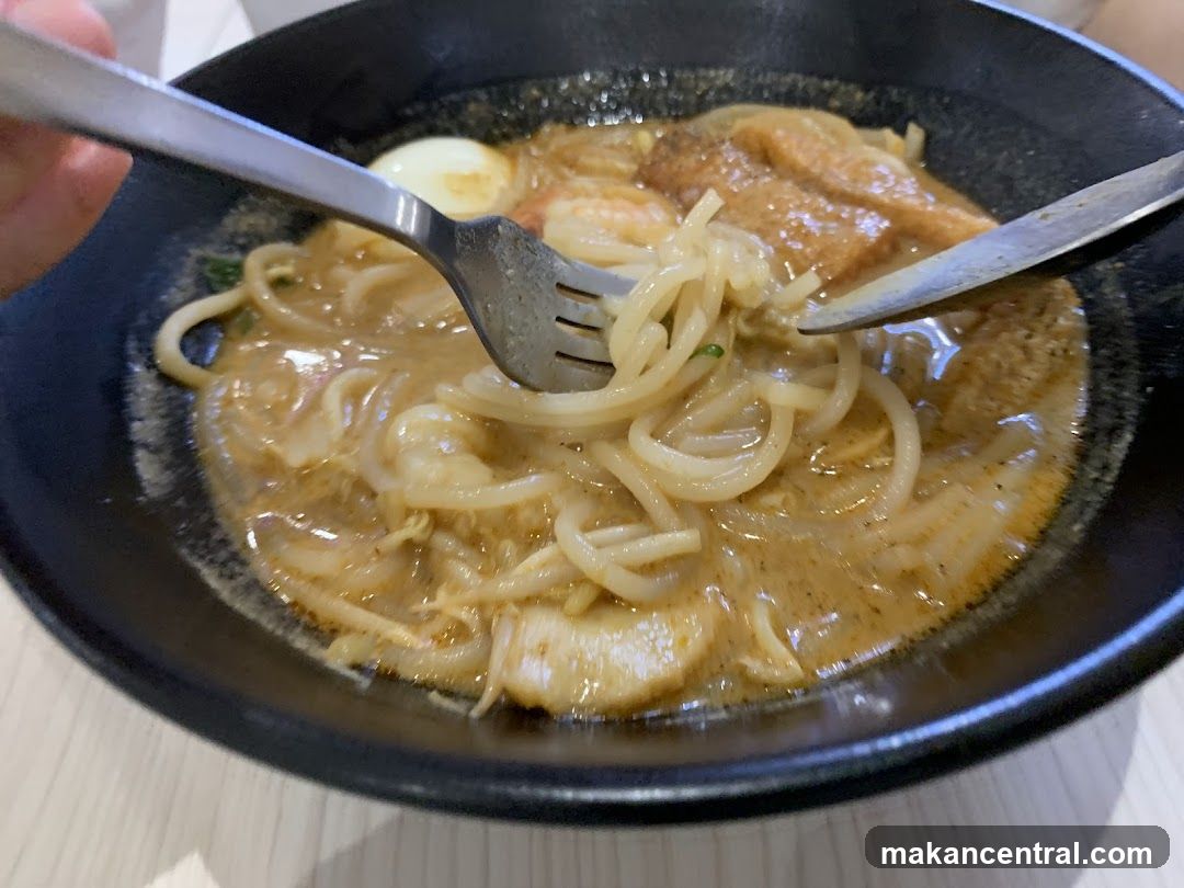 Ramen bowl with utensils