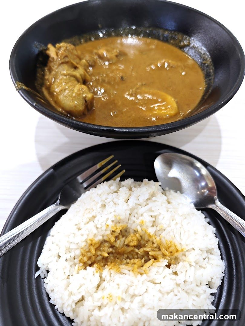 Food served in black bowls