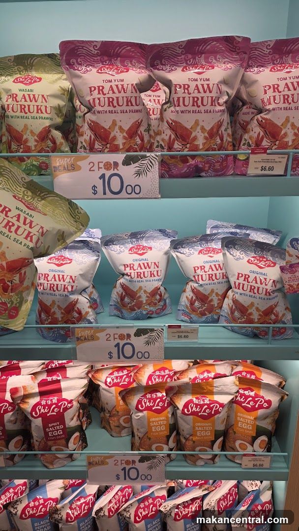 Shelf display of Shi Le Po products