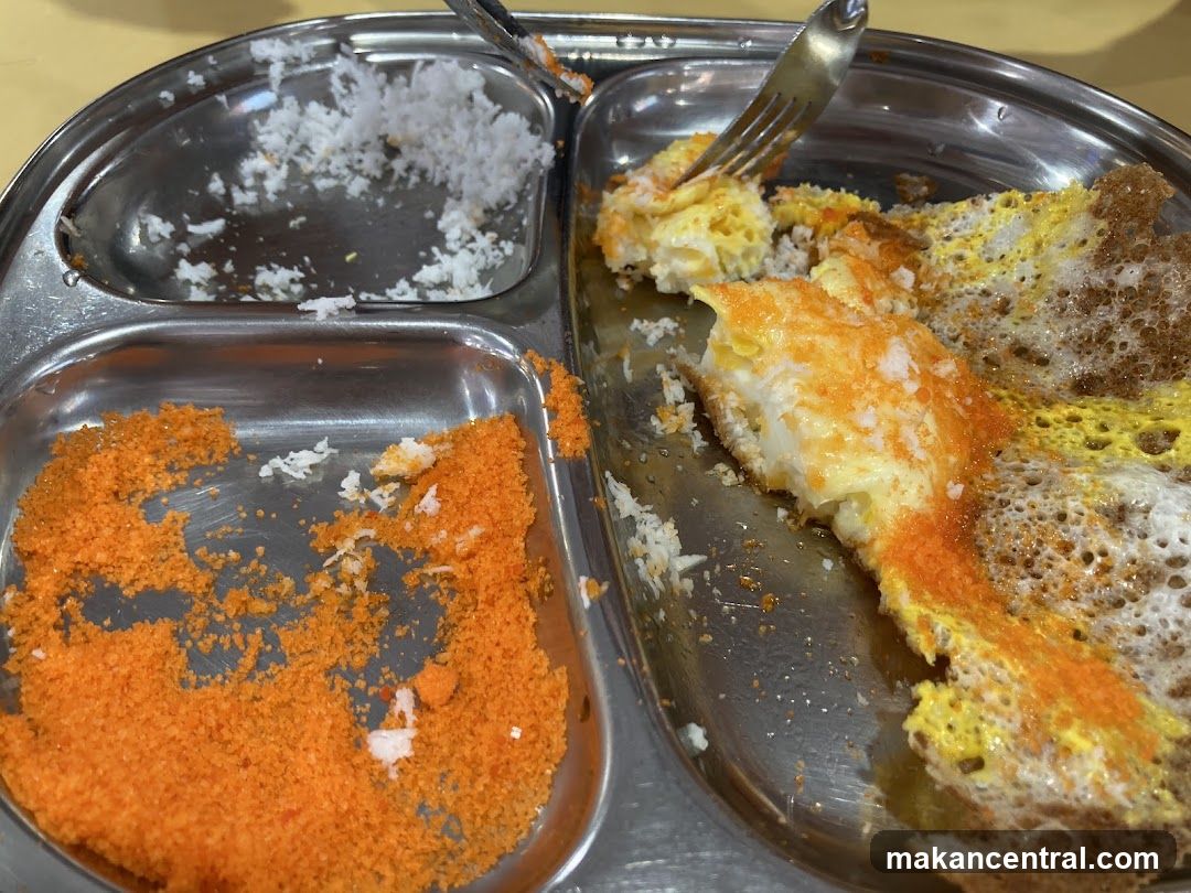 Food on a metal tray