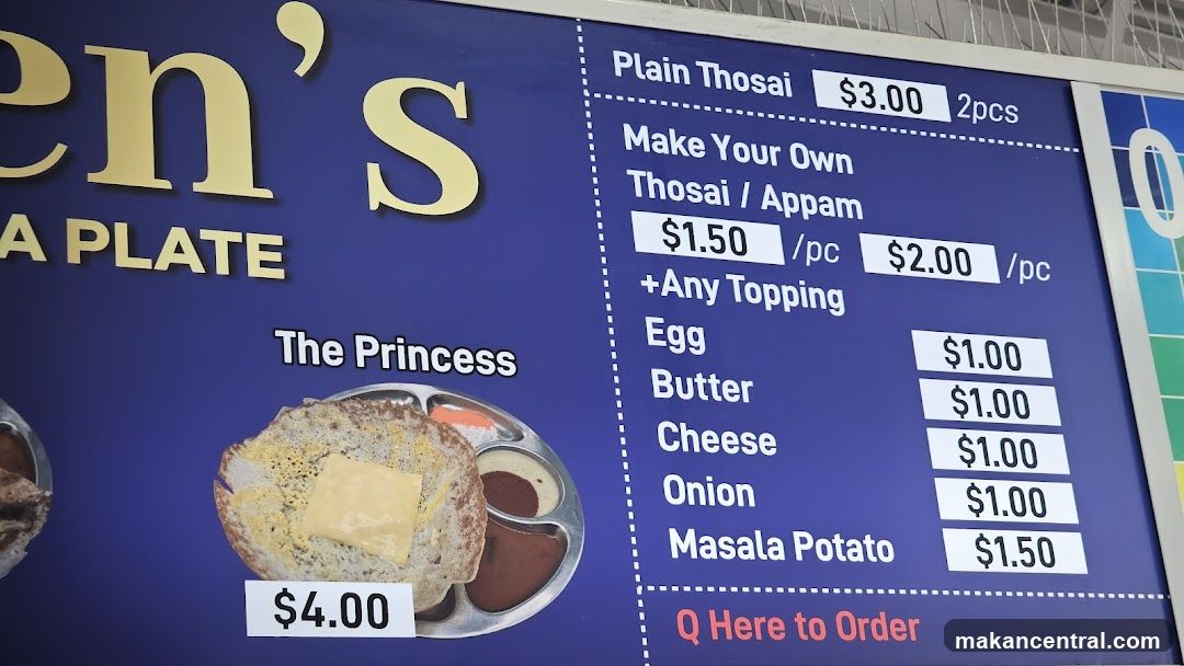 Thosai Plate Menu
