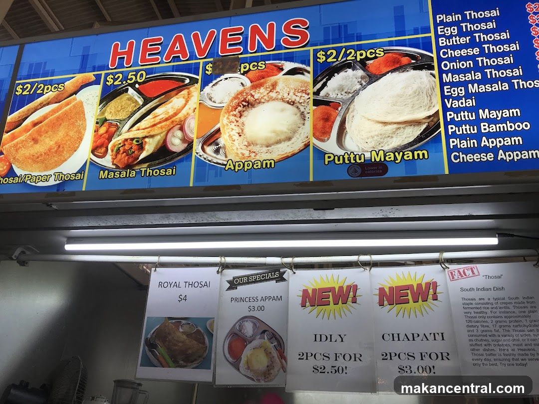 Heavens Food Stall Menu