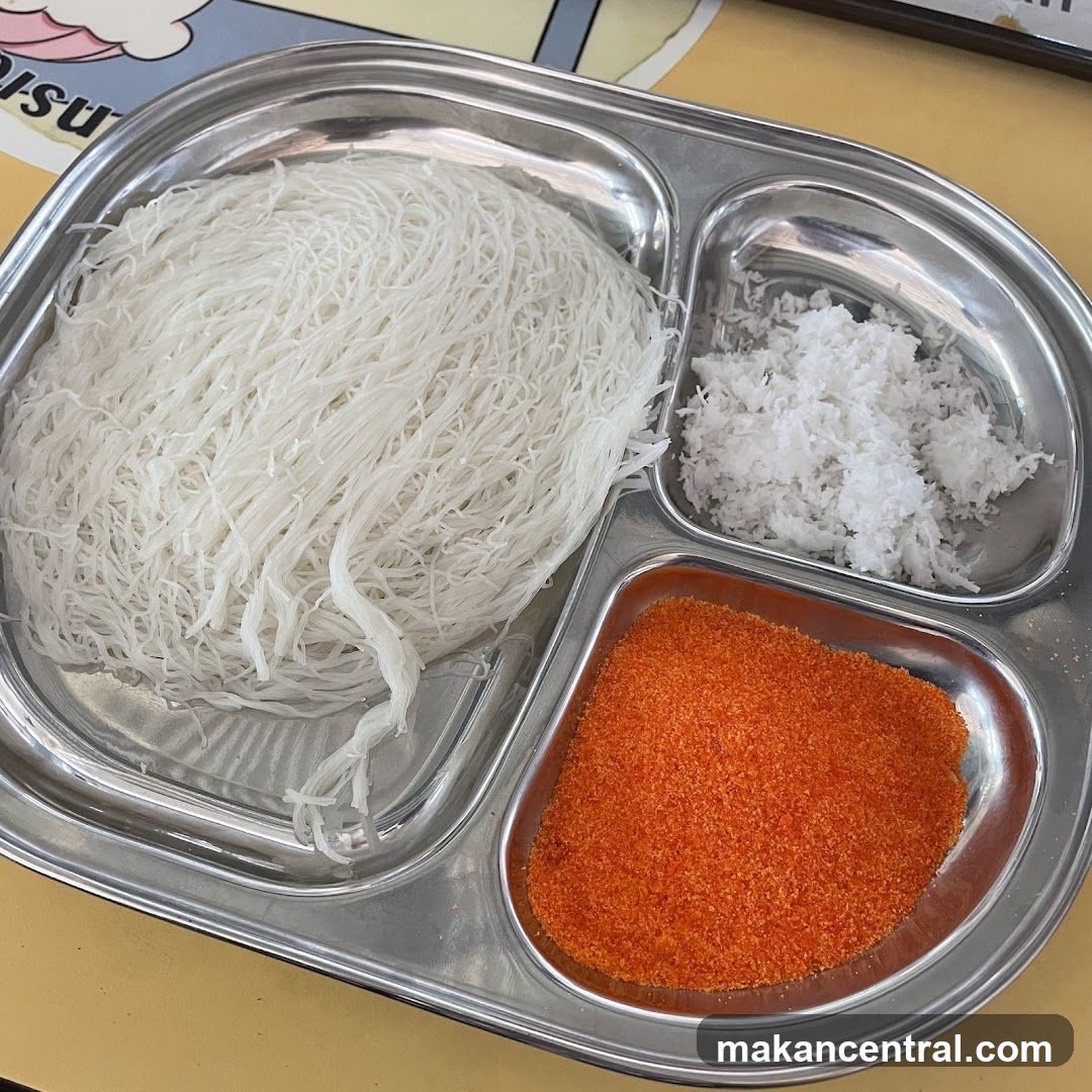 Food on a metal tray