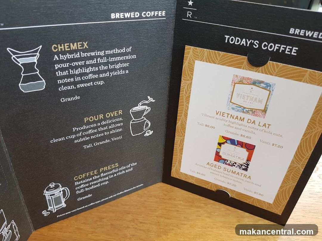 Starbucks Brewed Coffee Menu