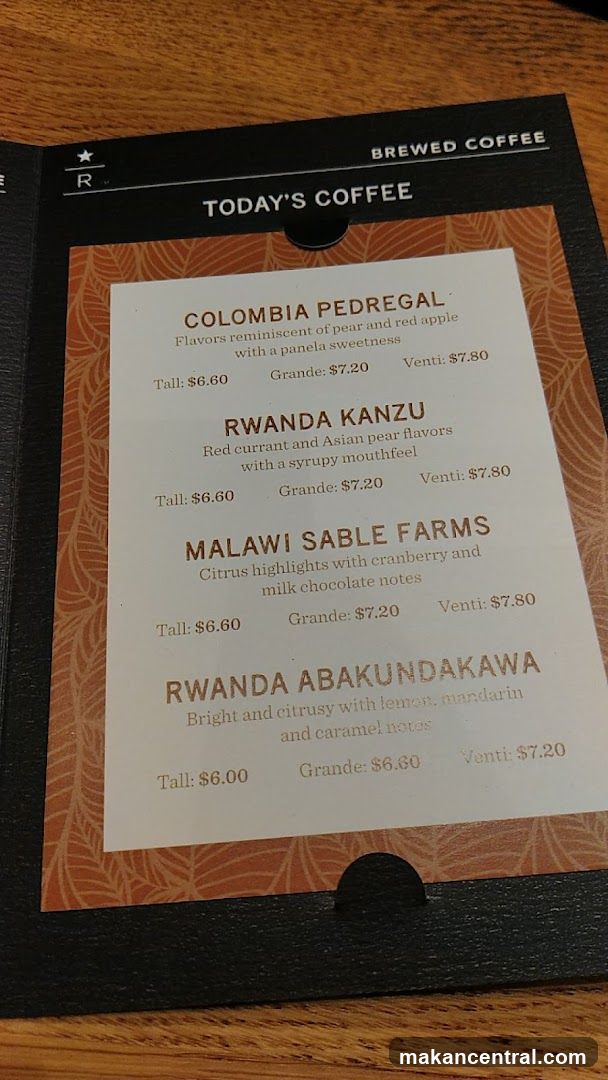 Today's Coffee Menu