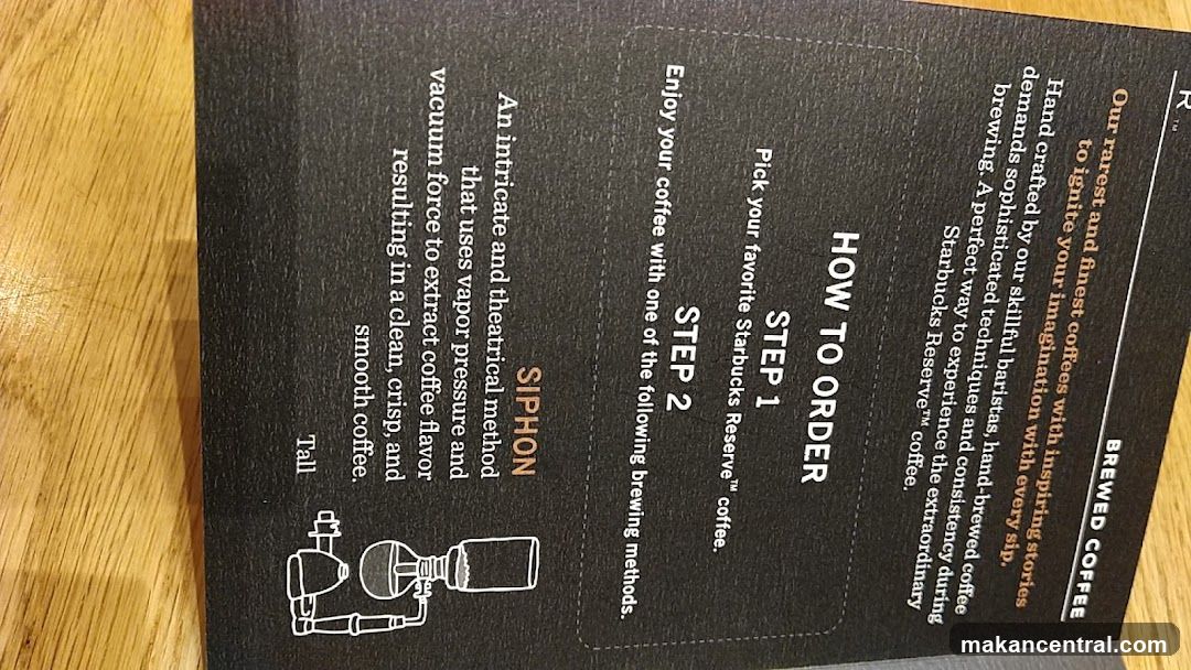 Starbucks Reserve Coffee Ordering Instructions
