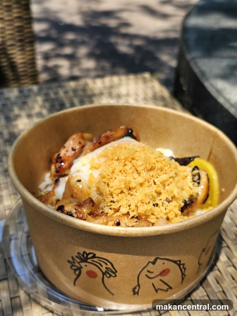 Food in paper bowl