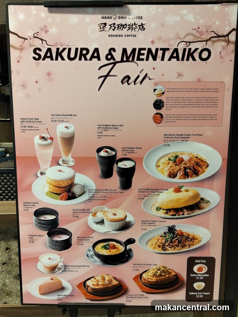 Sakura & Mentaiko Fair Menu