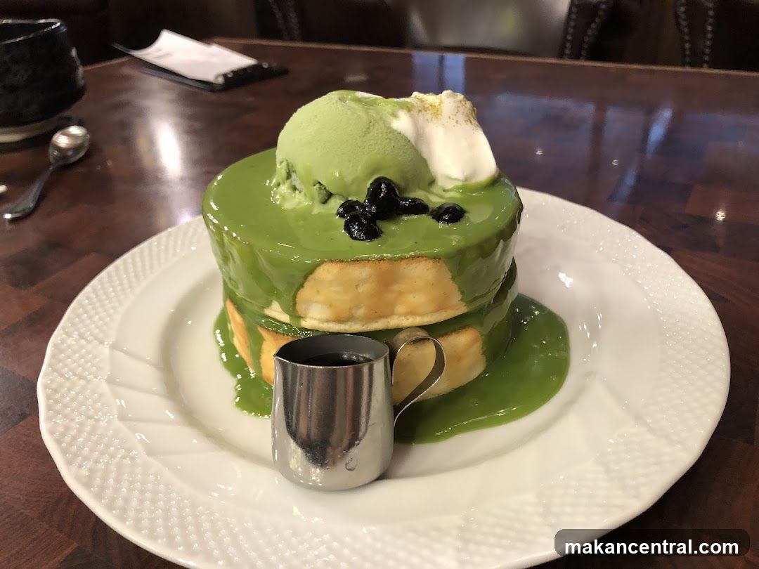 Matcha Pancake with Ice Cream