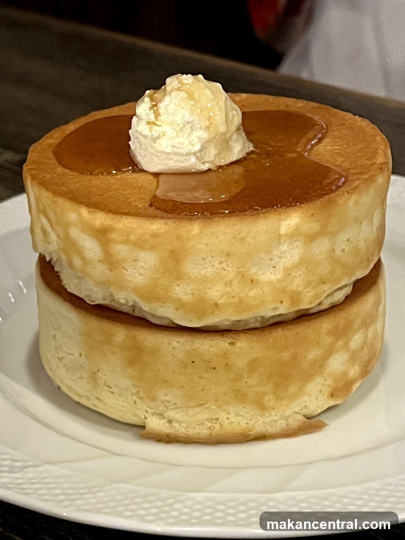 Pancake Stack with Syrup and Cream