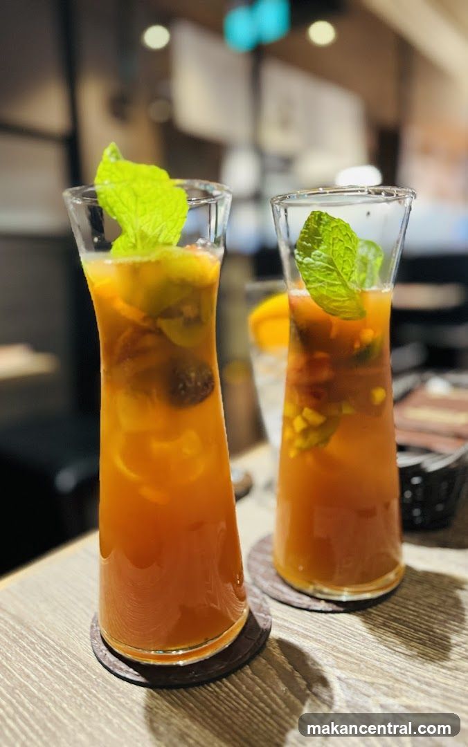 Two beverages on wooden table