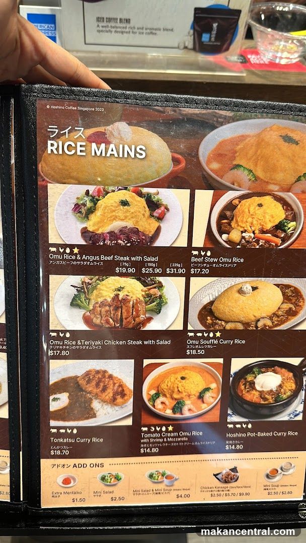 Rice Mains Menu from Hoshino Coffee Singapore 2023